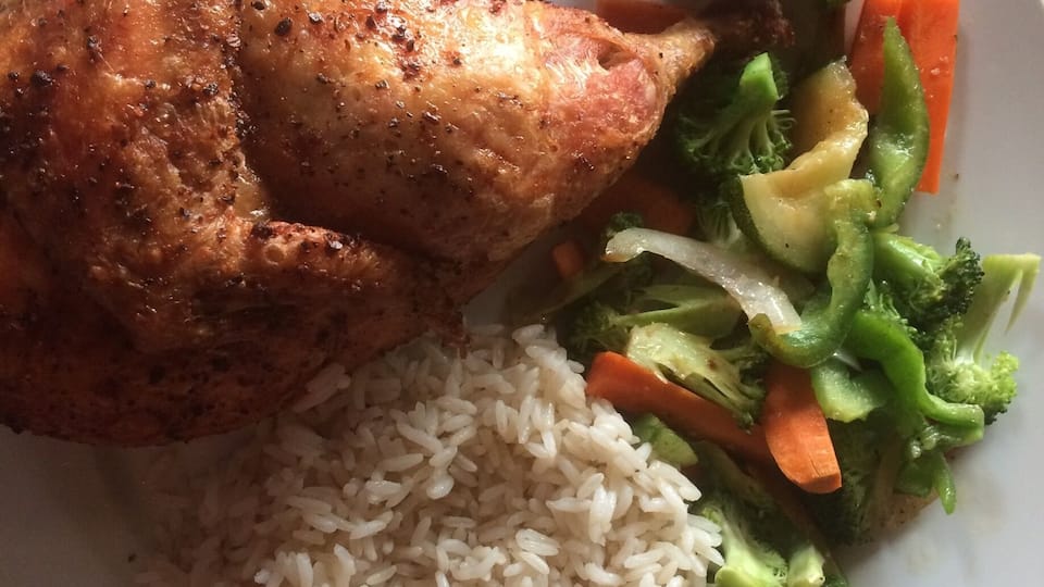 Flash chicken, Colombian food at Marietta Square