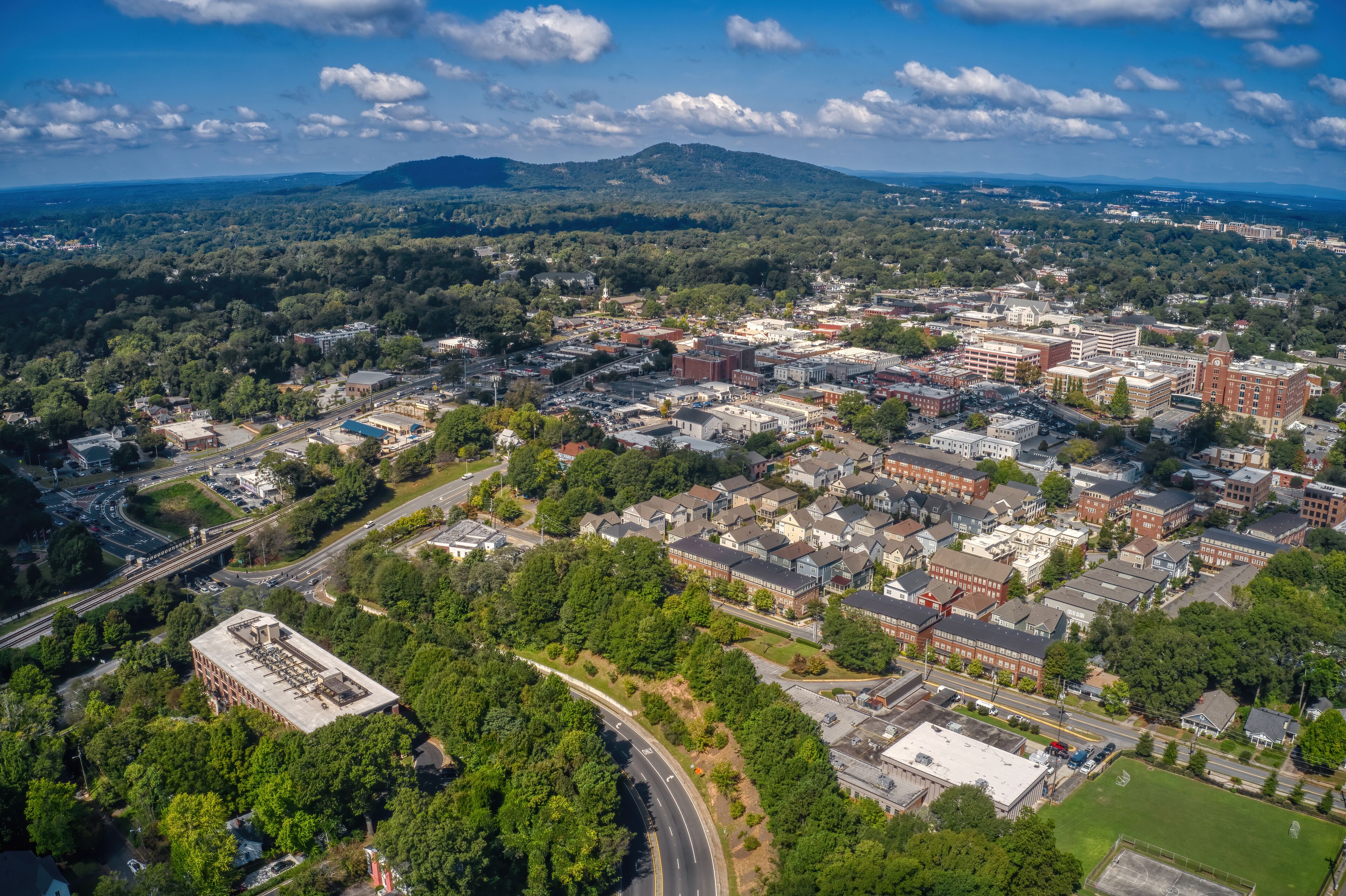 Aerial View of the Atlanta Suburb of Marietta, Georgia