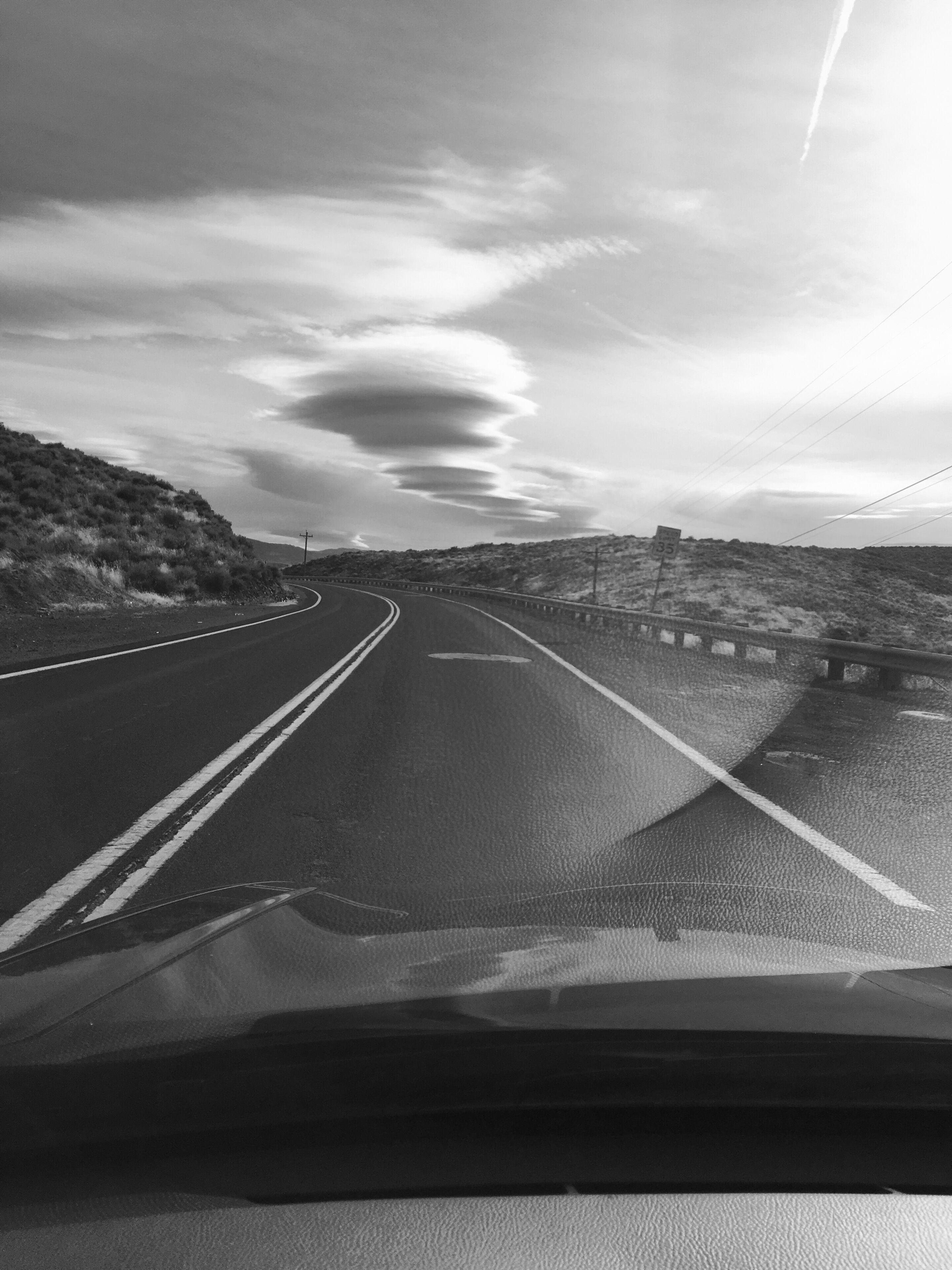 #ontheroad

I’ve seen a lot of cloud formations and I must admit that when you’re at an elevation of more than 4500 feet, you’ll likely get to selenticular clouds like what is shown here. It looks like a couple of saucer shaped UFOs flying in Low altitude.