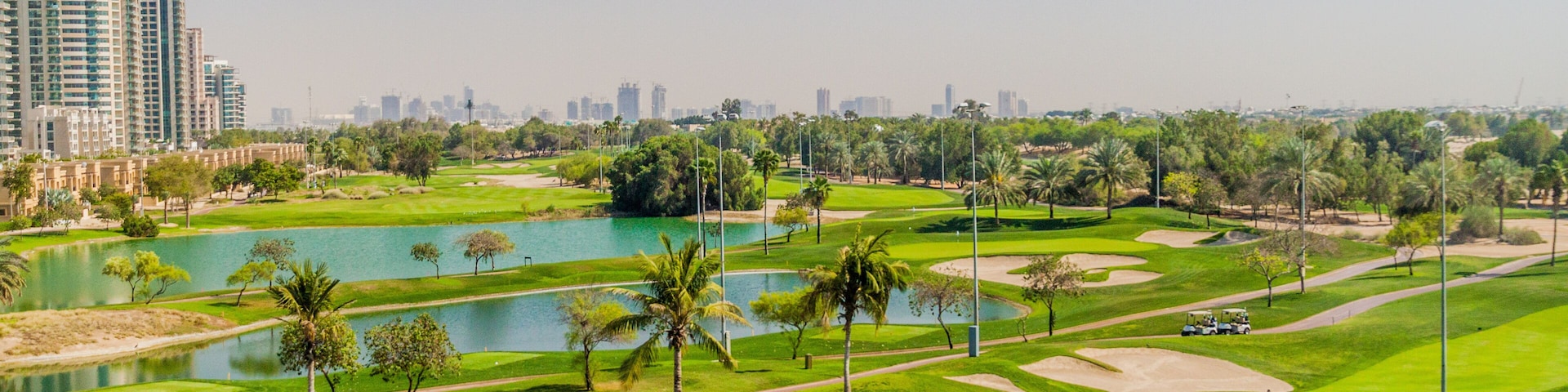 DUBAI, UAE - MARCH 10, 2017: View of Emirates Golf Club, an 36-hole golf course in Dubai.