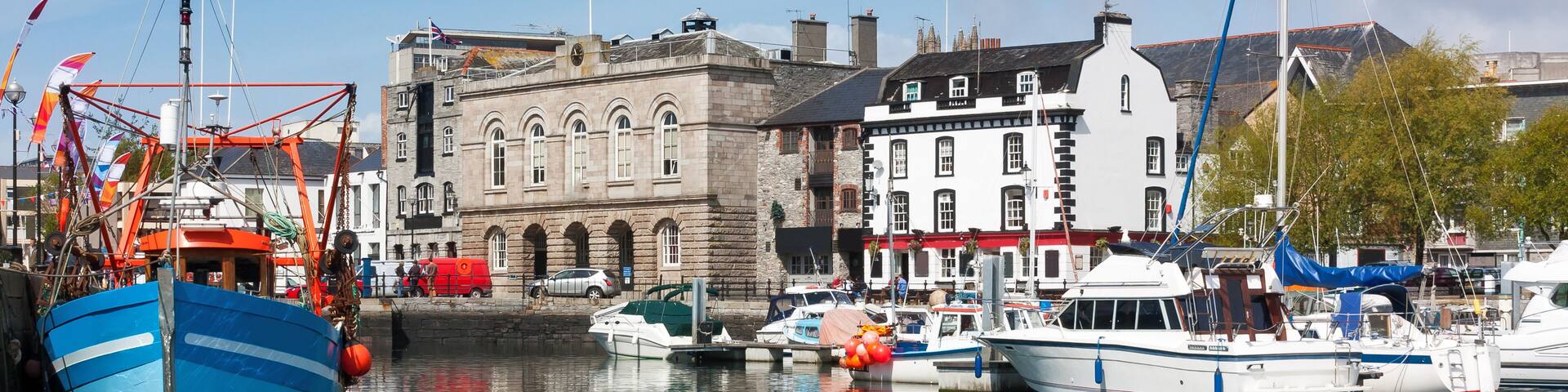 Beautiful sunny day at the harbour in the Barbican area of Plymouth Devon England UK, Shutterstock ID 256296523, SF SSA Case with Manager Approval: Case 07151371, Job: Prepay credit, Client/Licensee: