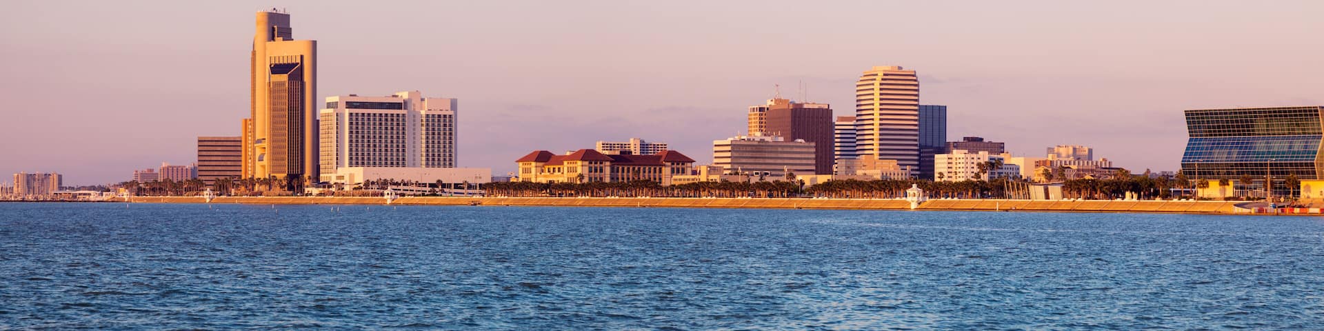 Panorama of Corpus Christi at sunrise