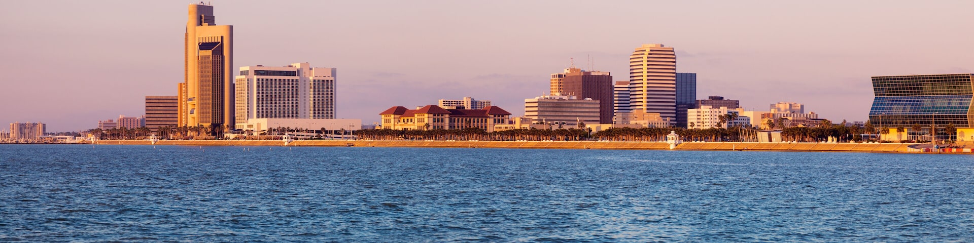 Panorama of Corpus Christi at sunrise