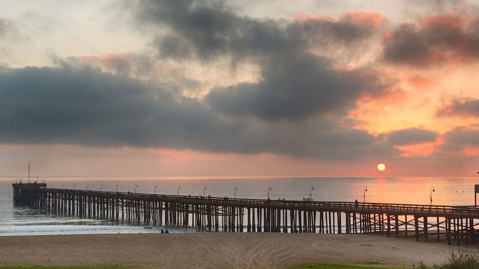 Sunset at dusk Ventura pier California
