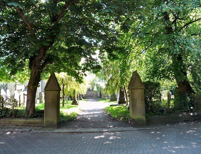 St John the Baptist, Heaton Mersey Rear entrance to the graveyard of St John the Baptist.