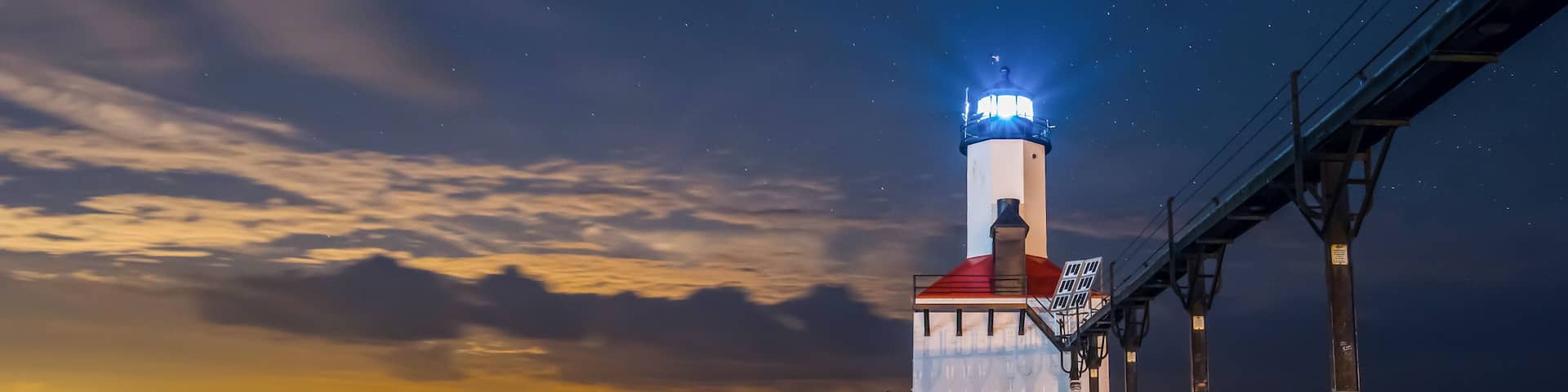 Michigan City Lighthouse at night