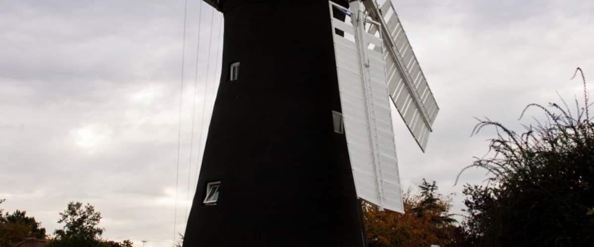 Holgate Windmill, York, England. Taken in winter 2012/3 from Windmill Rise. Showing the extended sails.