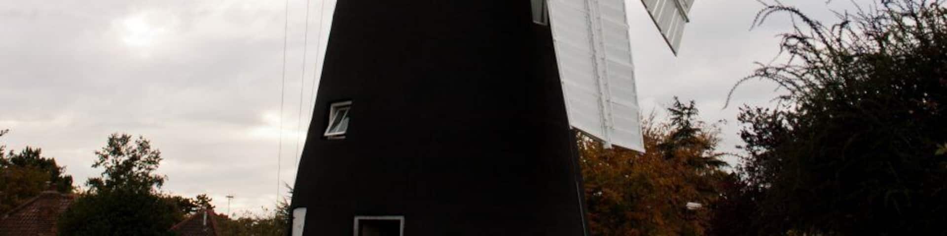 Holgate Windmill, York, England. Taken in winter 2012/3 from Windmill Rise. Showing the extended sails.