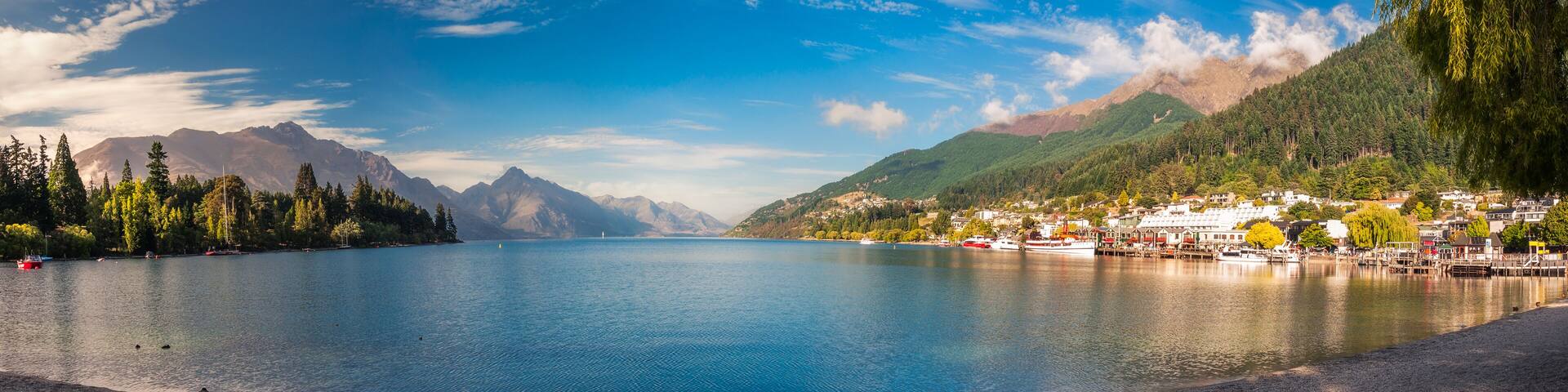 Queenstown Bay Panorama, New Zealand.