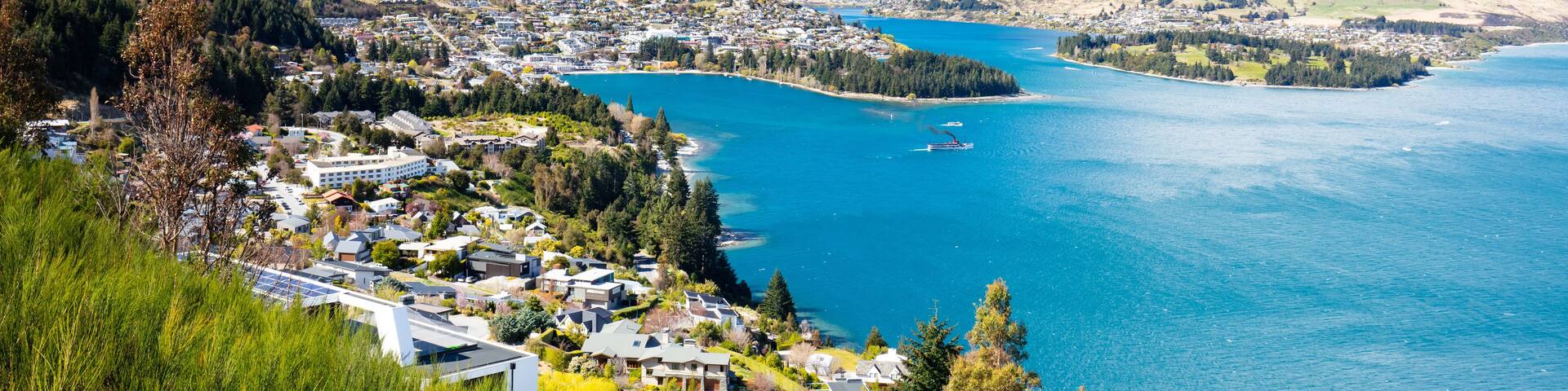 Queenstown View on a Sunny Day in New Zealand