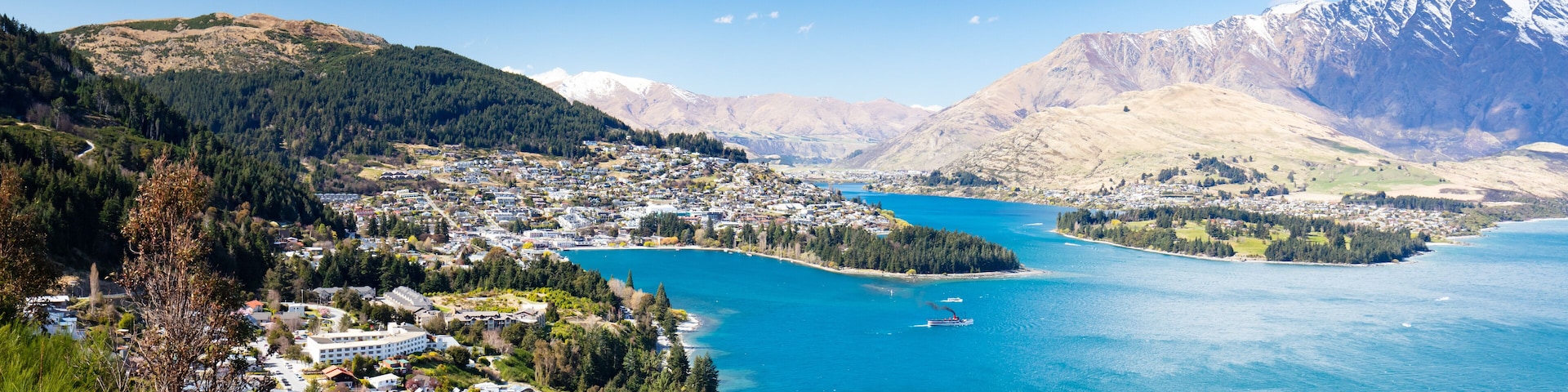 Queenstown View on a Sunny Day in New Zealand