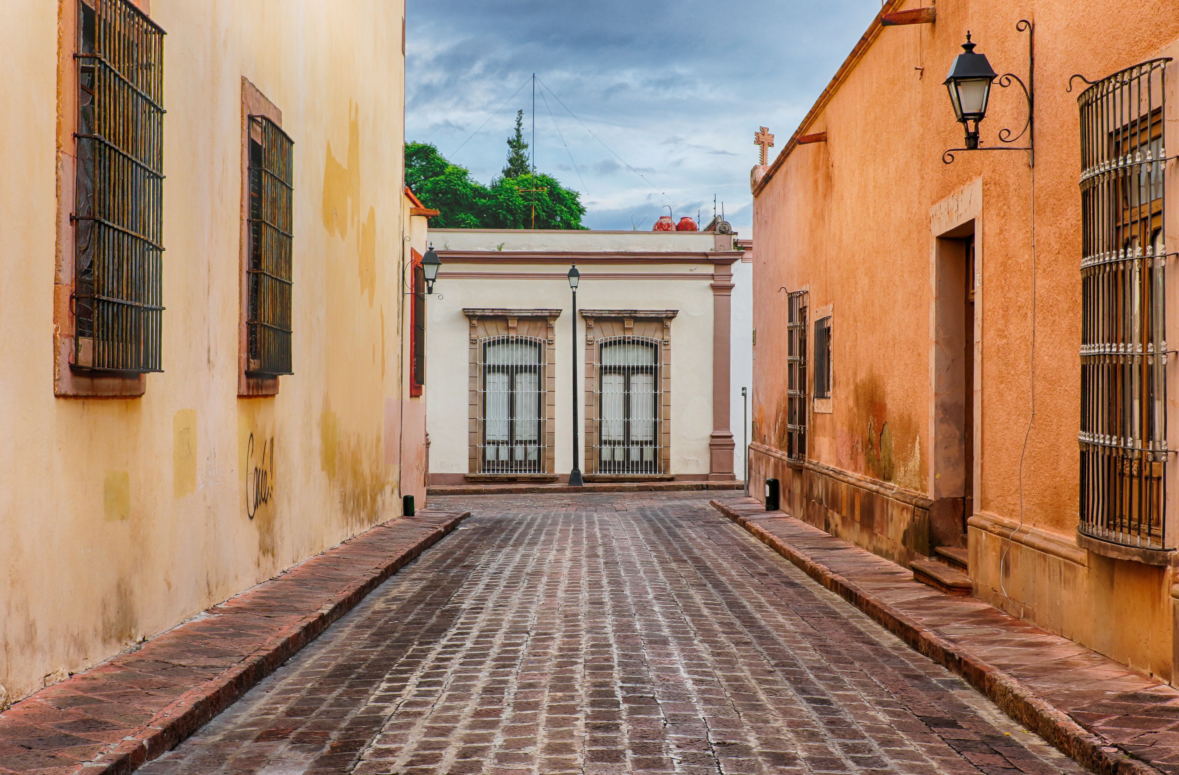 The streets of Queretaro, Mexico in the early morning