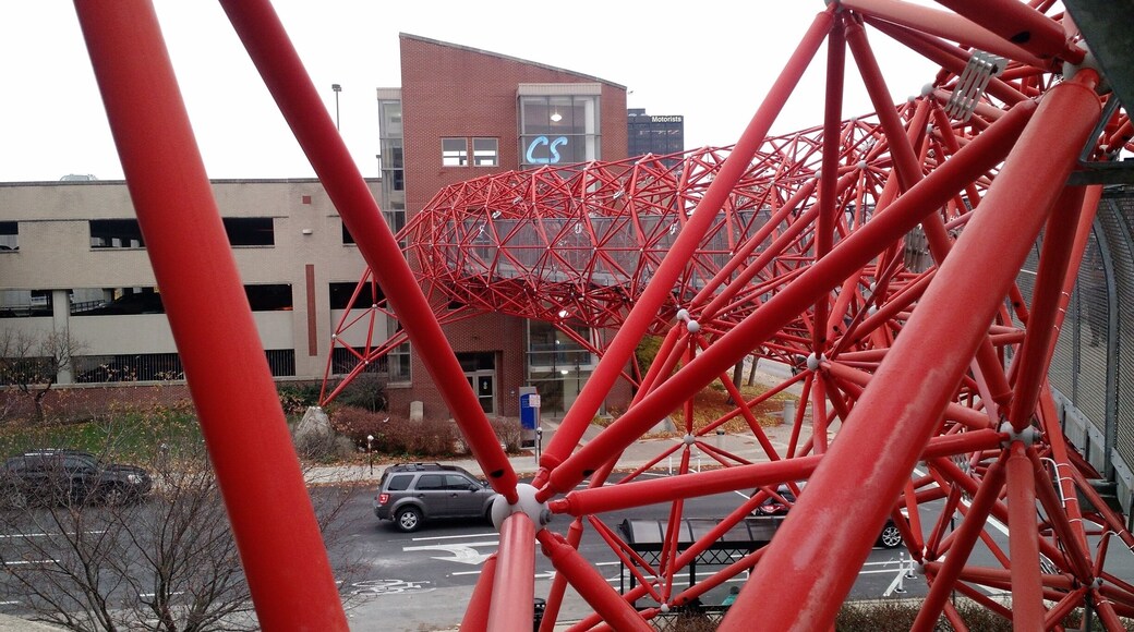 The walk way from the parking deck to Davidison Hall on the campus of Columbus State College.