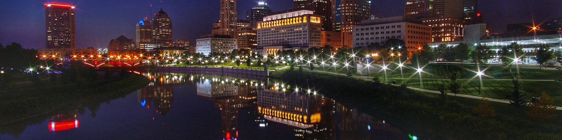 Columbus city skyline is beautiful day or night