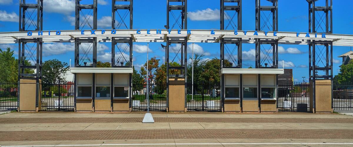 The 17th Street entrance to.the fairgrounds