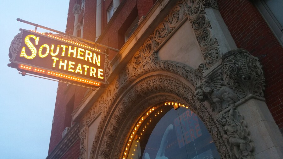 The iconic sign outside of the Southern Theatre. Very cool and classic looking because of the use of individual light bulbs. A bit of a challenge to photograph since it's only illuminated when there is a performance at the venue.
The Southern Theatre is the oldest surviving theatre in central Ohio and one of the oldest in the state, the Southern Theatre opened in 1896.
The theatre was closed in 1979. The theatre was gifted to the Columbus Association for the Performing Arts in 1986.
In 1998, following an intensive, 14-month CAPA-led restoration, the 925-seat jewel-box Southern Theatre reopened.