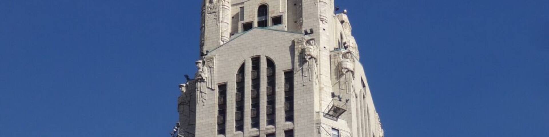 The LeVeque Tower is a 47-story Art Deco-style building, it was the tallest building in Columbus from 1927 until 1974 when the Rhodes State Office Tower was completed. The LeVeque Tower is 555 feet 6 inches tall, which at the time of its completion made it the tallest building between New York City and Chicago and the fifth tallest building in the world. It was meant to be built exactly one half-foot taller than the Washington Monument in Washington D.C.
#architecture