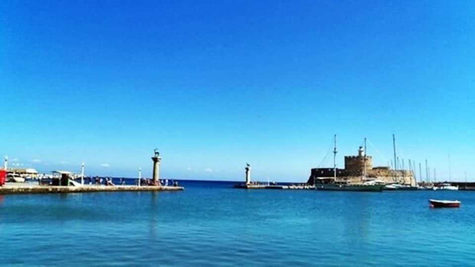 Mandraki harbor, Rhodes, Greece
It is a beautiful harbor!