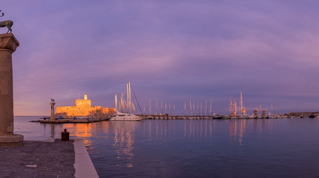 Agios Nikolaos fortress on the Mandraki harbour of Rhodes