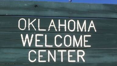Oklahoma welcome center on I-44/Will Rogers Turnpike.