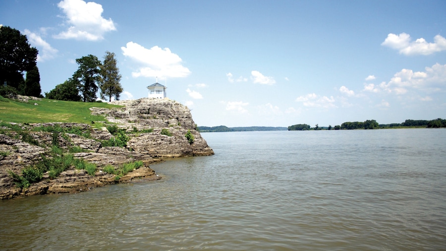Illinois Meridional que incluye costa rocosa y un lago o abrevadero