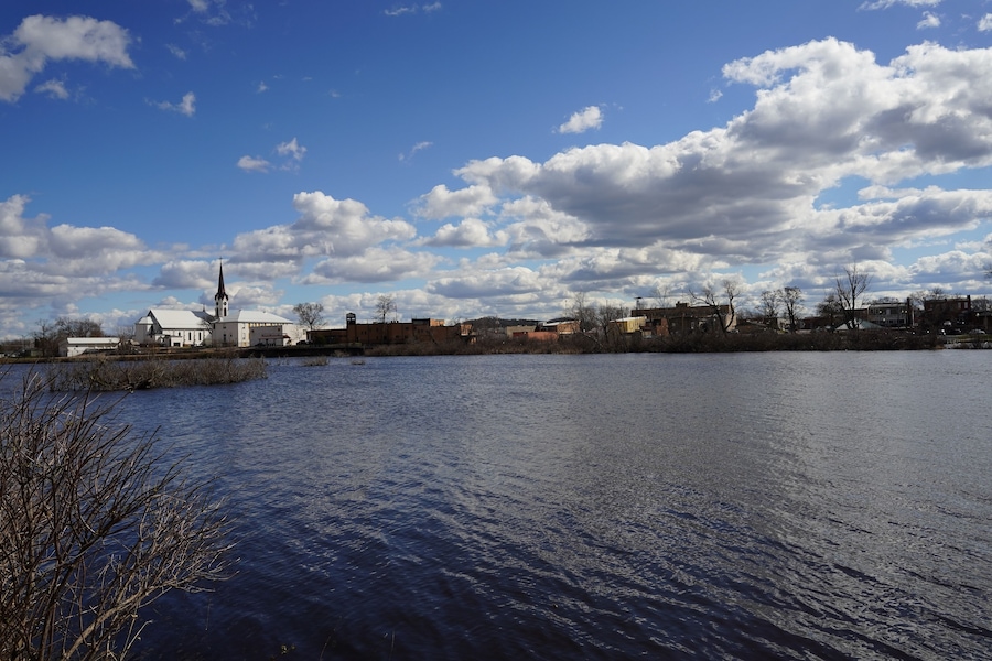 Landscape view of Mauston, Wisconsin from Decorah Lake.