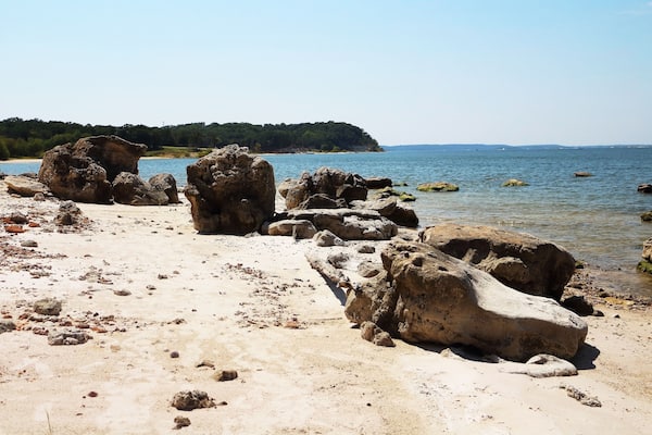 Beach scenery in North Texas summer
