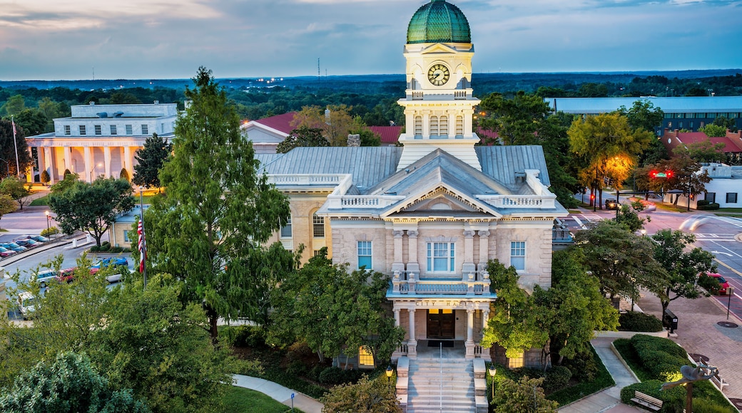 Downtown of Athens, Georgia, USA, at dusk