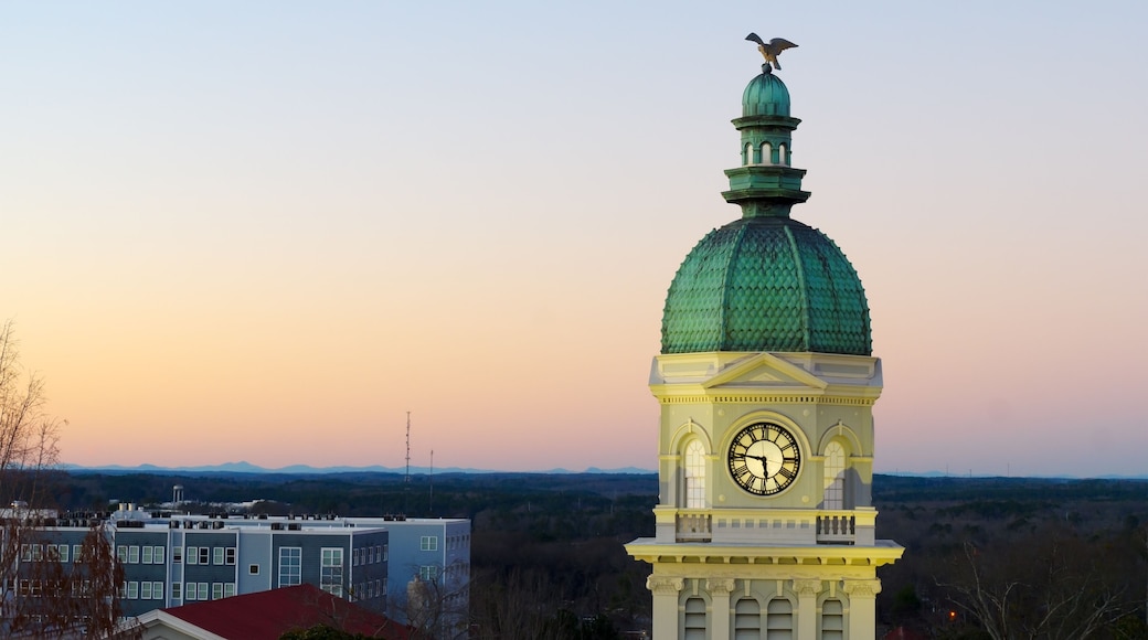 View on Athens, GA city hall and downtown