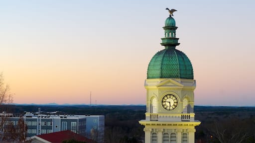 View on Athens, GA city hall and downtown