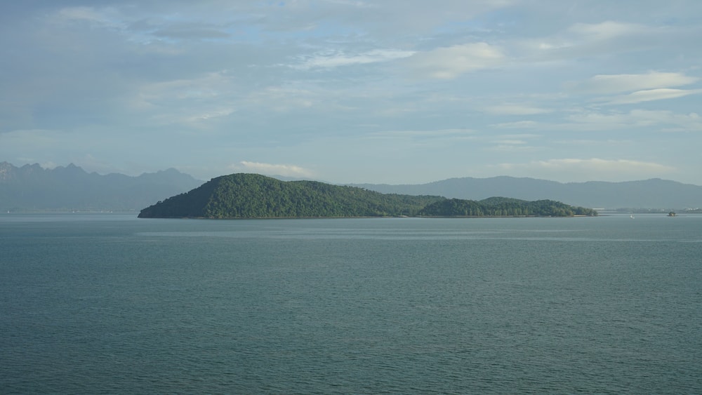 Malaysia, Langkawi, view of the island Pulau Rebak Besar and its lush green coastline of Kedawang as seen from a cruise ship
