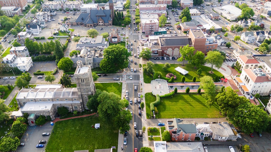 Aerial Drone of Morristown New Jersey Summer 2024