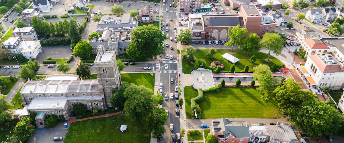 Aerial Drone of Morristown New Jersey Summer 2024