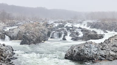 Great Falls Park in a foggy winter day - Virginia, United States of America