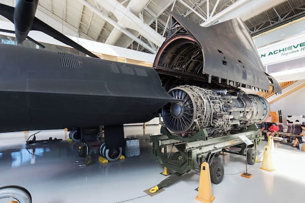 Ever wonder how they service the engines on an Sr-71? The wing basically lifts up and the engine drops out. Pretty cool to see an actual SR-71 engine - many of those on display in museums have empty housings.