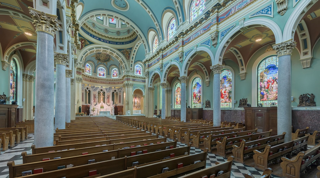 Interior nave of the historic Cathedral of St. Patrick of Harrisburg, Pennsylvania