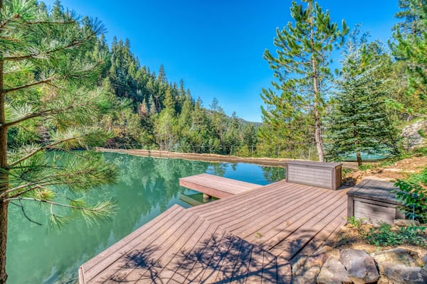 Mountain dock on the lake