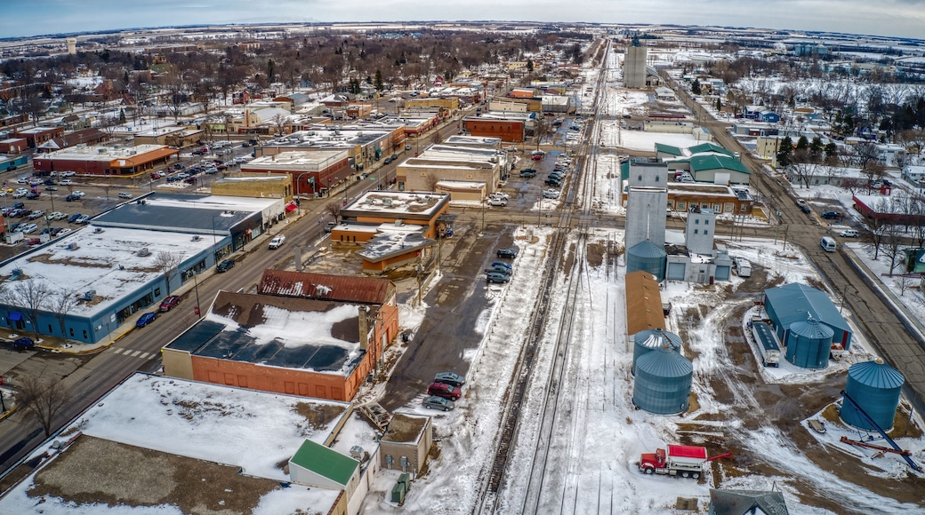 Aerial View of Morris, Minnesota in Winter