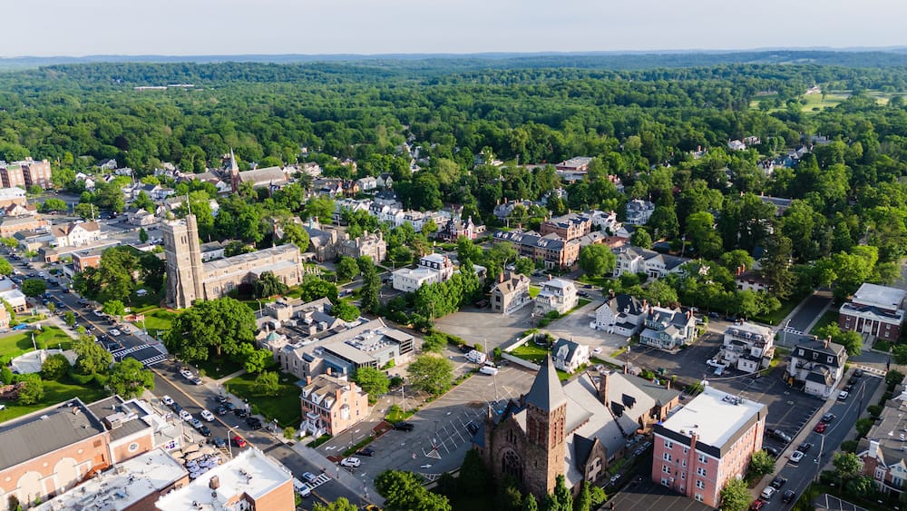 Aerial Drone of Morristown New Jersey Summer 2024