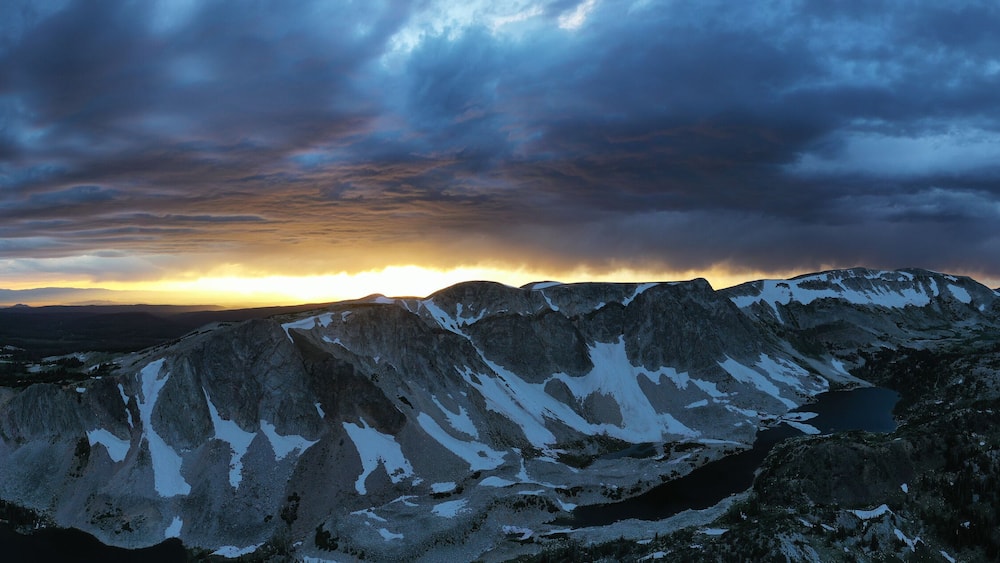 Pristine Sunset of medicine bow in the Rockies