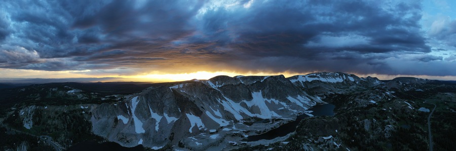 Pristine Sunset of medicine bow in the Rockies