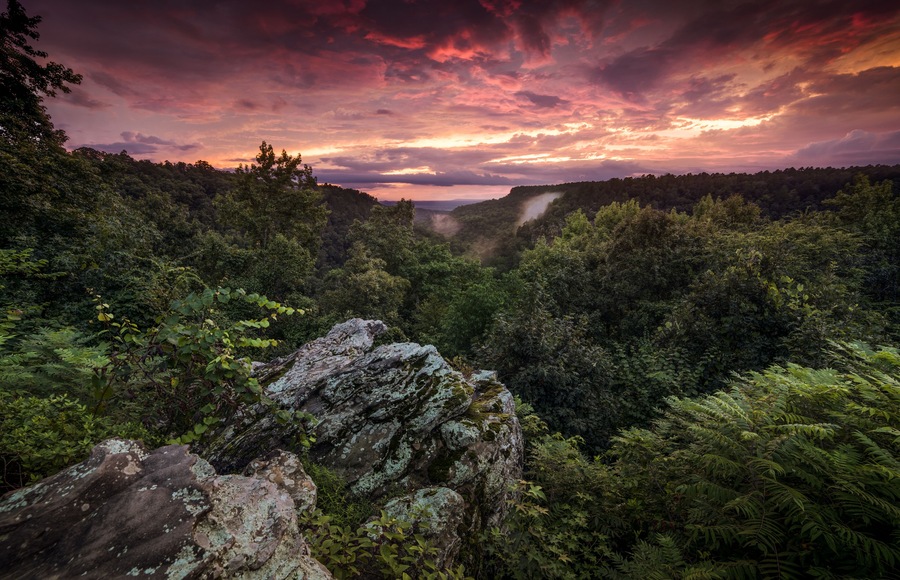 Petit Jean State Park Arkansas. Overlook scenic view from Petit Jean sate park near Morrilton Arkansas.
