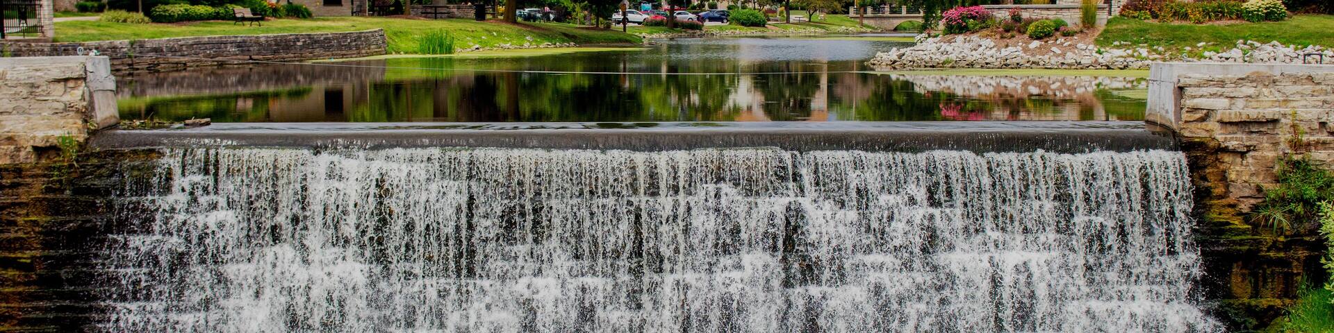 Waterfall, Dam in Menomonee Falls, Wisconsin