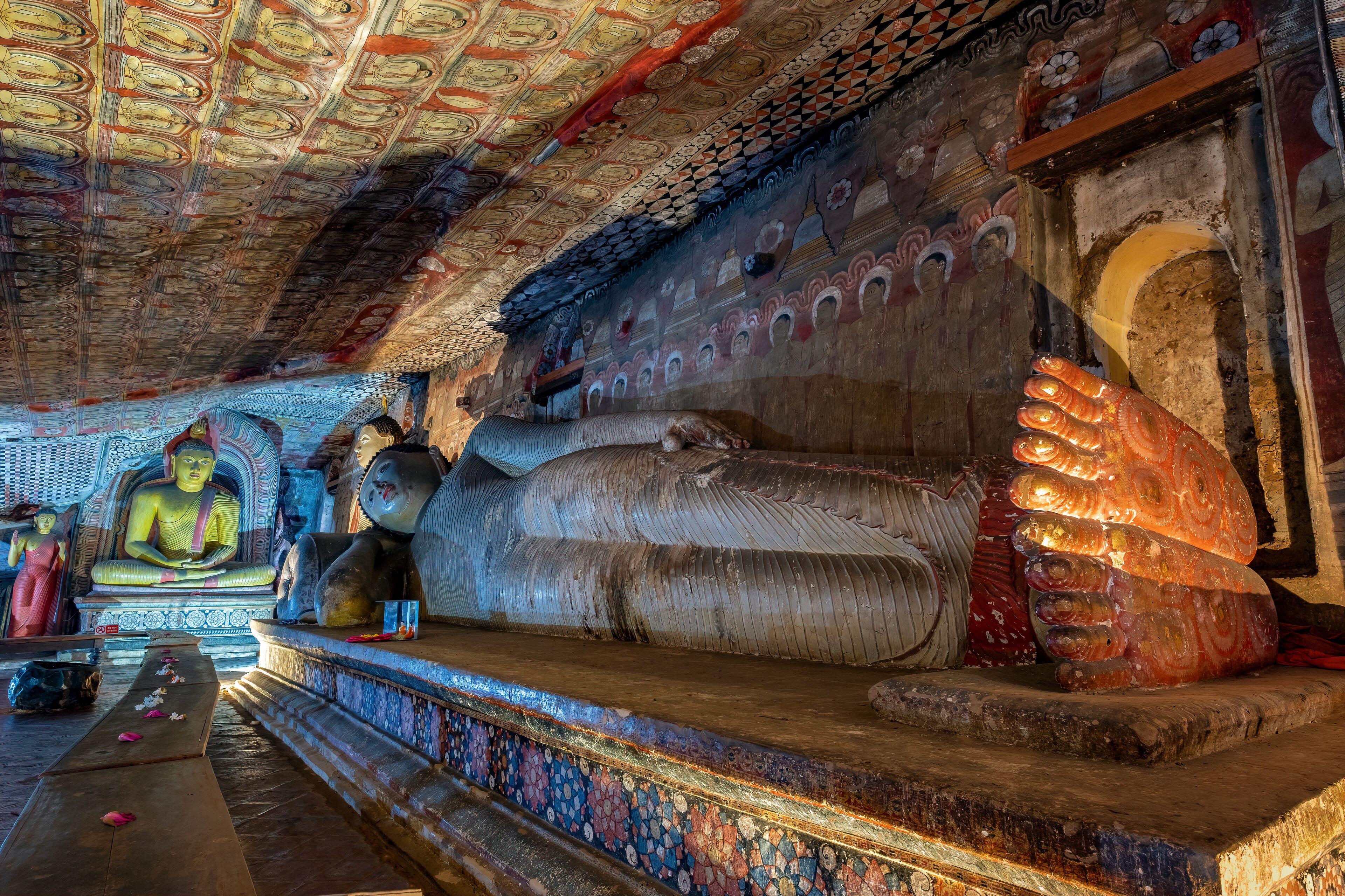 Reclining Buddha at Royal Rock Temple Complex, Dambulla, Sri Lanka