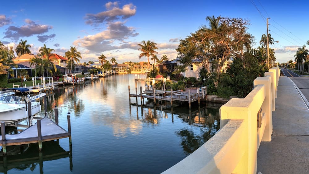 Riverway that leads to the ocean on Marco Island