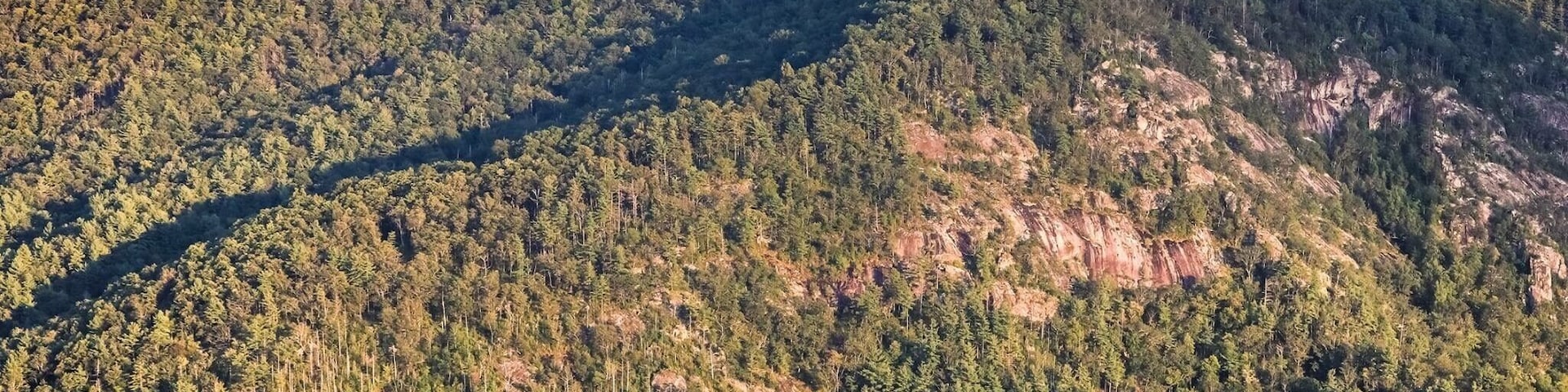 An evening in the Linville Gorge wilderness area looking towards table rock mountain