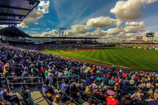 The new Chicago Cubs Spring Training facility, it's so nice and clean. They even have a food truck section so your stadium food can have some variety. An ultimate place.
