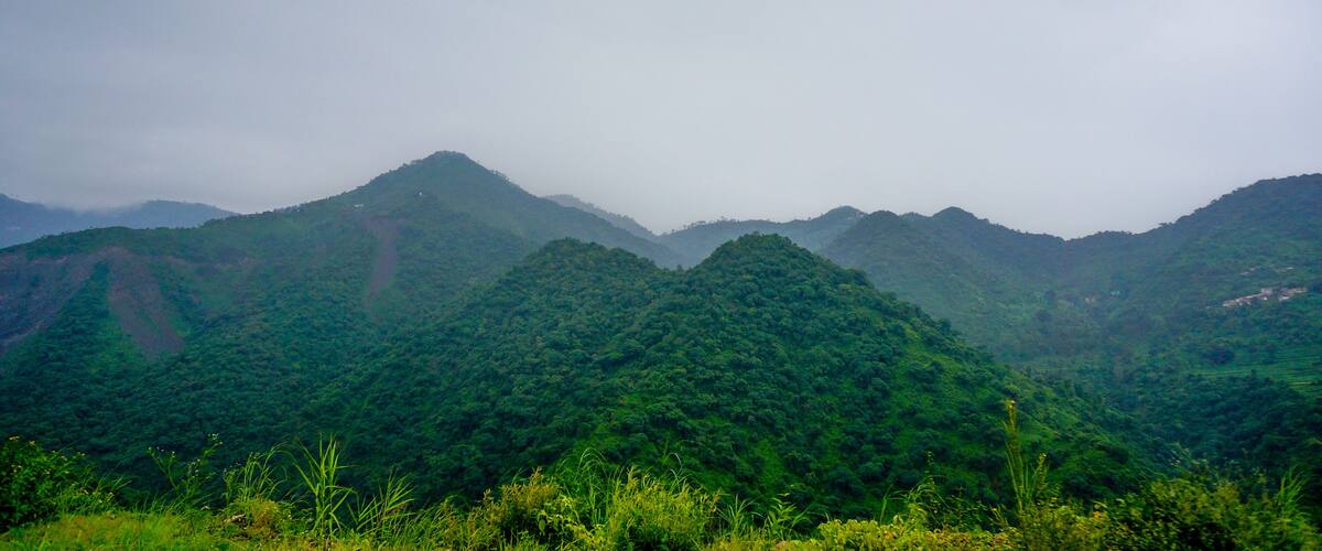 Shivalik hills with clouds and fog