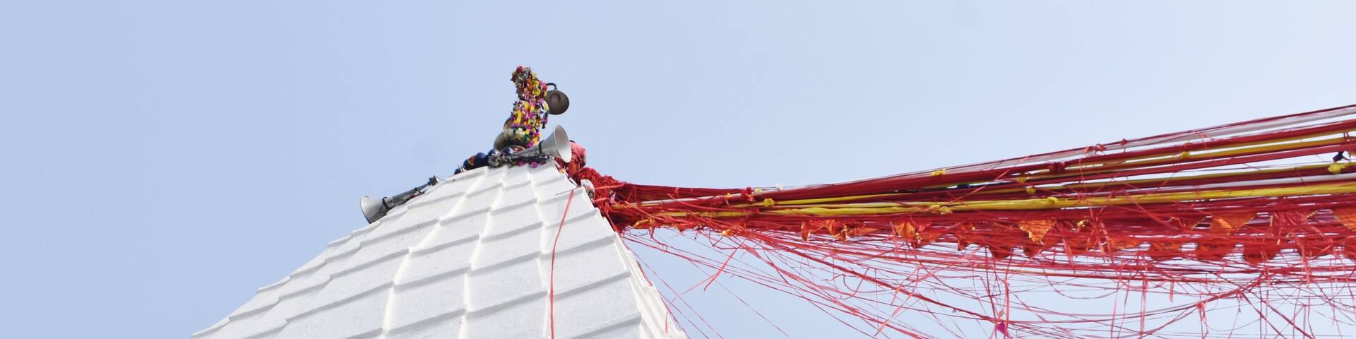 Low angle shot of Temple top of Baba Baidyanath Dham Temple