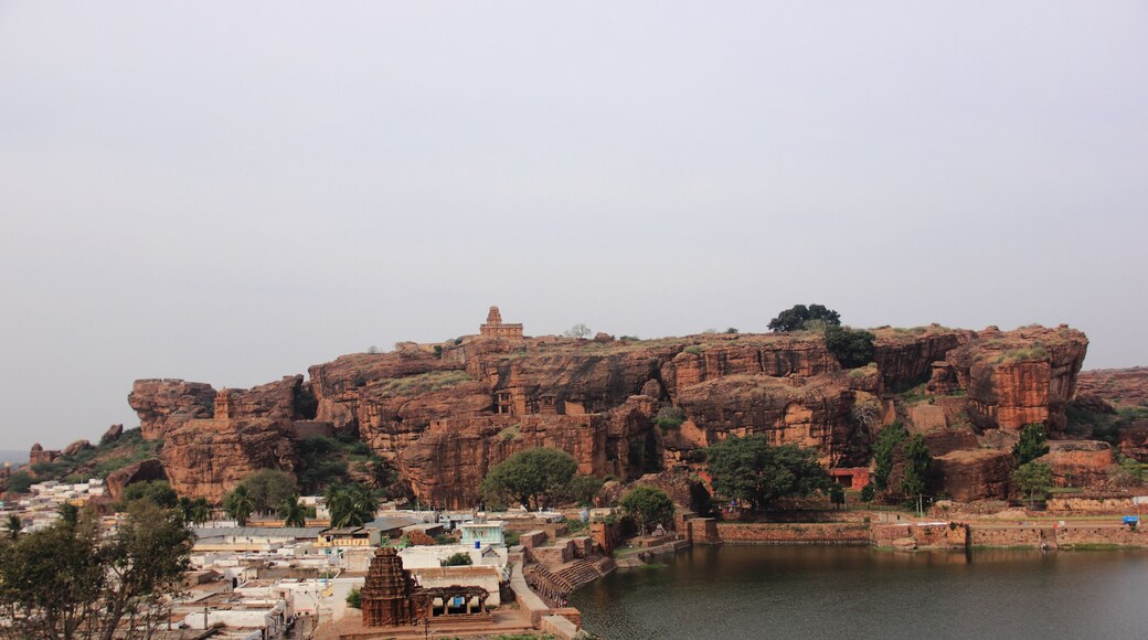 Badami cave temples, complex of Hindu and Jain cave temples located in Badami, Bagalkot district in northern part of Karnataka, India. Built by Chalukya.